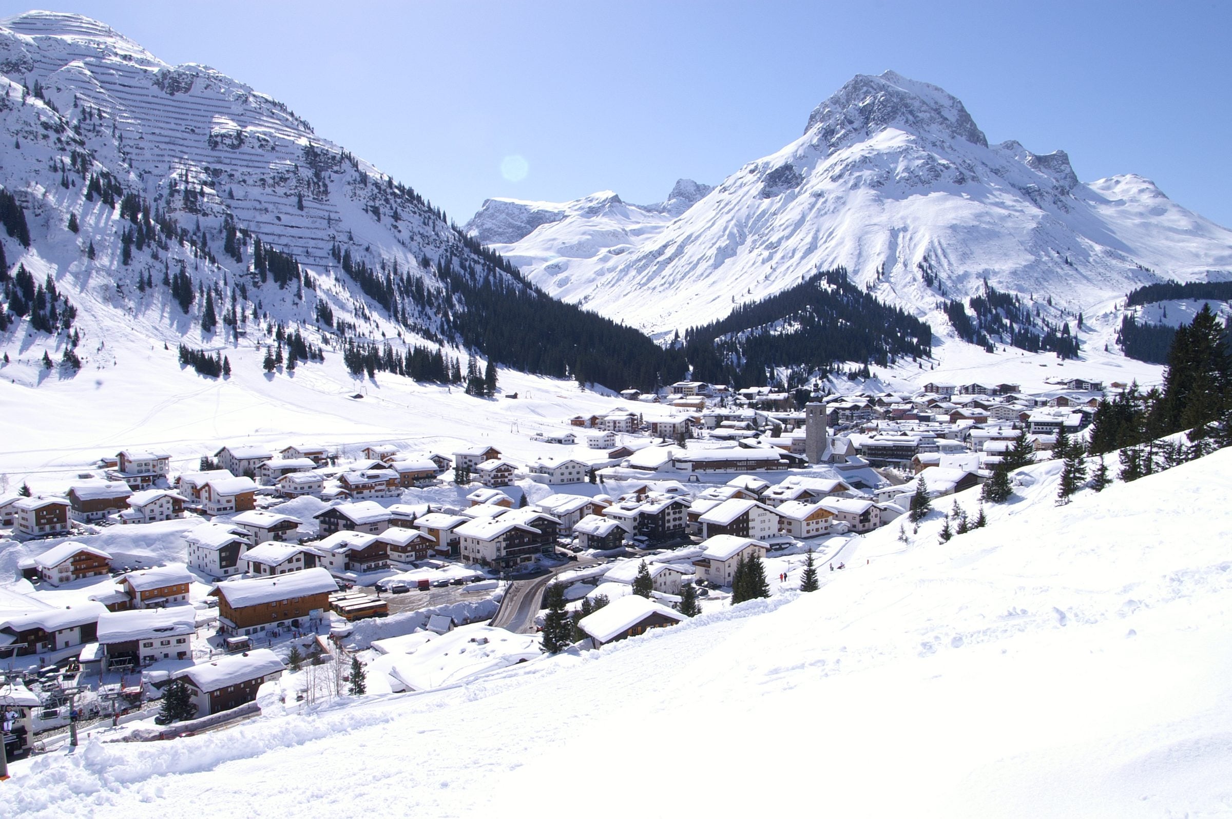 Skiing at Lech Zürs, Austria